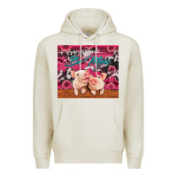 Oatmeal Heather be mine valentine's day pigs Premium Hoodie - Jasminsmagicworld