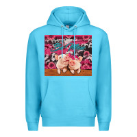 Ocean Blue be mine valentine's day pigs Premium Hoodie - Jasminsmagicworld