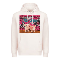 Pale Pink be mine valentine's day pigs Premium Hoodie - Jasminsmagicworld