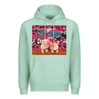 Seafoam be mine valentine's day pigs Premium Hoodie - Jasminsmagicworld