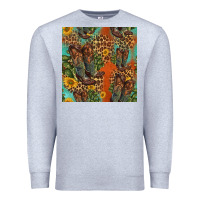 Heather Grey western boots and sunflowers seamless pattern Premium Sweatshirt - HRA Design Shop