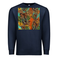 Navy western boots and sunflowers seamless pattern Premium Sweatshirt - HRA Design Shop