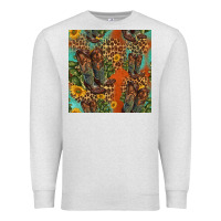 Oatmeal Heather western boots and sunflowers seamless pattern Premium Sweatshirt - HRA Design Shop