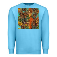 Ocean Blue western boots and sunflowers seamless pattern Premium Sweatshirt - HRA Design Shop