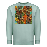 Seafoam western boots and sunflowers seamless pattern Premium Sweatshirt - HRA Design Shop