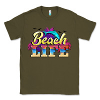 Army Green beach life Classic Tee - BarkalooDesign