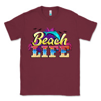 Burgundy beach life Classic Tee - BarkalooDesign
