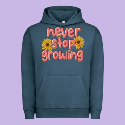 Never Stop Growing Urban Hoodie Designed By Maliassmallbusiness