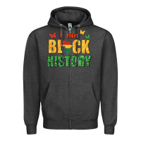 Charcoal Heather i am black history juneteenth Zipper Hoodie - texasbilliewilder