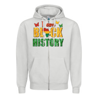 Dove Grey i am black history juneteenth Zipper Hoodie - texasbilliewilder