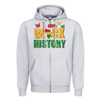 Heather Grey i am black history juneteenth Zipper Hoodie - texasbilliewilder