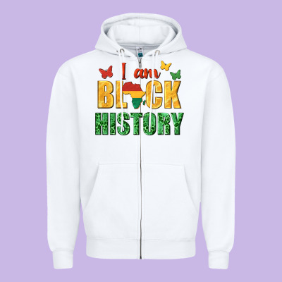 Zipper Hoodie i am black history juneteenth
