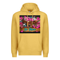 Antique Gold be mine valentine's day cow Premium Hoodie - Jasminsmagicworld