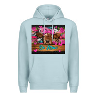 Blue Mist be mine valentine's day cow Premium Hoodie - Jasminsmagicworld