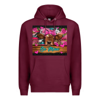 Burgundy be mine valentine's day cow Premium Hoodie - Jasminsmagicworld