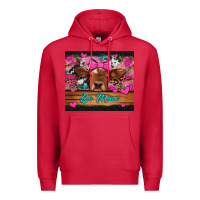 Cardinal be mine valentine's day cow Premium Hoodie - Jasminsmagicworld