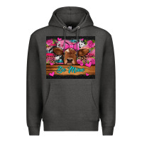 Charcoal Heather be mine valentine's day cow Premium Hoodie - Jasminsmagicworld