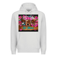 Dove Grey be mine valentine's day cow Premium Hoodie - Jasminsmagicworld