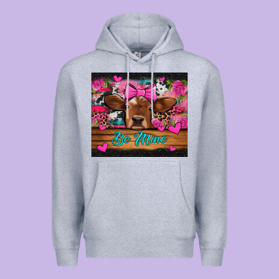 Be Mine Valentine's Day Cow Premium Hoodie Designed By Jasminsmagicworld