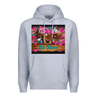 Heather Grey be mine valentine's day cow Premium Hoodie - Jasminsmagicworld