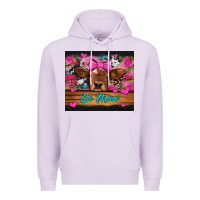 Lilac be mine valentine's day cow Premium Hoodie - Jasminsmagicworld
