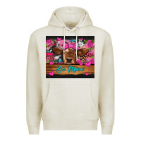 Oatmeal Heather be mine valentine's day cow Premium Hoodie - Jasminsmagicworld