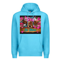 Ocean Blue be mine valentine's day cow Premium Hoodie - Jasminsmagicworld