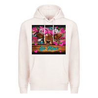 Pale Pink be mine valentine's day cow Premium Hoodie - Jasminsmagicworld