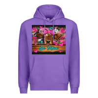 Purple be mine valentine's day cow Premium Hoodie - Jasminsmagicworld