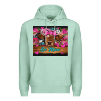 Seafoam be mine valentine's day cow Premium Hoodie - Jasminsmagicworld