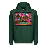 Sports Green be mine valentine's day cow Premium Hoodie - Jasminsmagicworld
