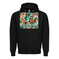 Black western running horses Zipper Hoodie - Zillion Design Studio