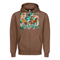 Chestnut western running horses Zipper Hoodie - Zillion Design Studio