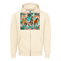 Sandshell western running horses Zipper Hoodie - Zillion Design Studio