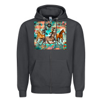 Smoke western running horses Zipper Hoodie - Zillion Design Studio