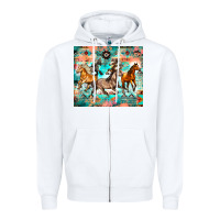 White western running horses Zipper Hoodie - Zillion Design Studio