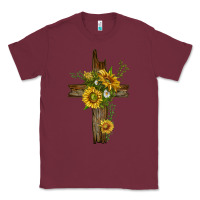 Burgundy sunflower cross Classic Tee - texasbilliewilder