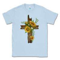 Dusty Blue sunflower cross Classic Tee - texasbilliewilder