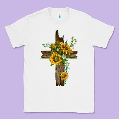 Classic Tee sunflower cross