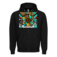Black turquoise gemstone sunflower Zipper Hoodie - Zillion Design Studio