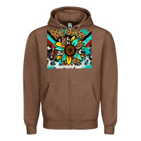 Chestnut turquoise gemstone sunflower Zipper Hoodie - Zillion Design Studio