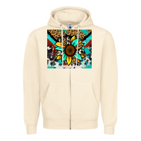 Sandshell turquoise gemstone sunflower Zipper Hoodie - Zillion Design Studio