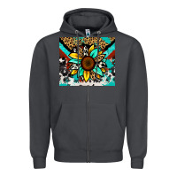 Smoke turquoise gemstone sunflower Zipper Hoodie - Zillion Design Studio