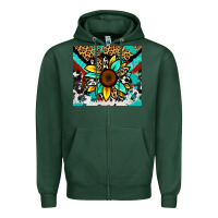 Sports Green turquoise gemstone sunflower Zipper Hoodie - Zillion Design Studio