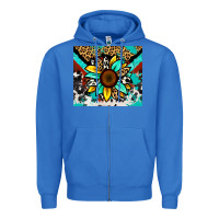True Royal turquoise gemstone sunflower Zipper Hoodie - Zillion Design Studio