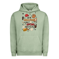 Pigment Oil Green at the ballpark is where i spend most of my day Urban Hoodie - MaliasSmallBusiness