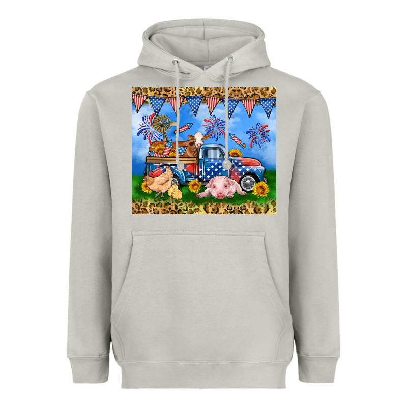 America Farm Animals Truck 20oz Skinny Tumbler Heavyweight Hoodie by Neo Western | Teevron