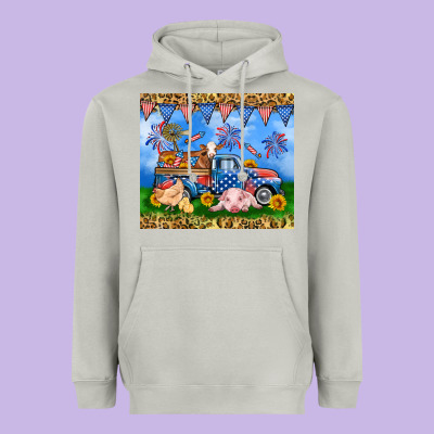 America Farm Animals Truck 20oz Skinny Tumbler Heavyweight Hoodie Designed By Neo Western