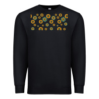 Black sunflowers and turquoise 16oz libbey glass Premium Sweatshirt - HRA Design Shop