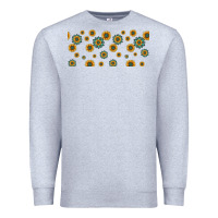 Heather Grey sunflowers and turquoise 16oz libbey glass Premium Sweatshirt - HRA Design Shop